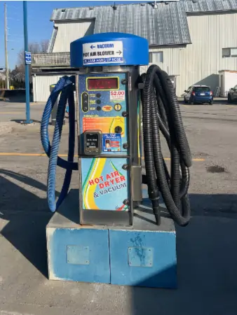 hot air dryer and vacuum at car wash