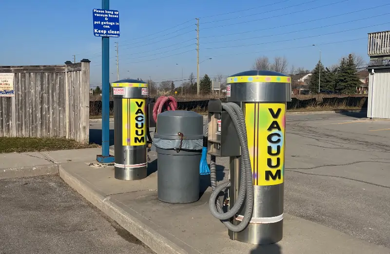 photo of 2 self serve car vacuums at Brooklin Coin Car Wash